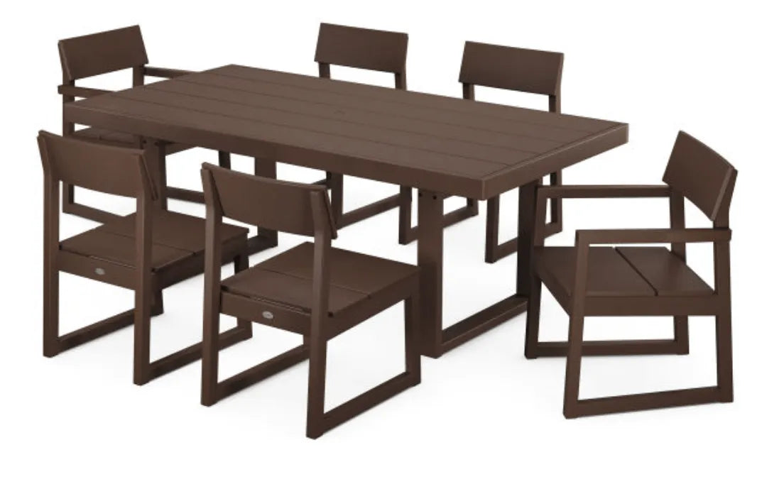 Polywood Dining Set Mahogany POLYWOOD® EDGE 7-Piece Dining Set