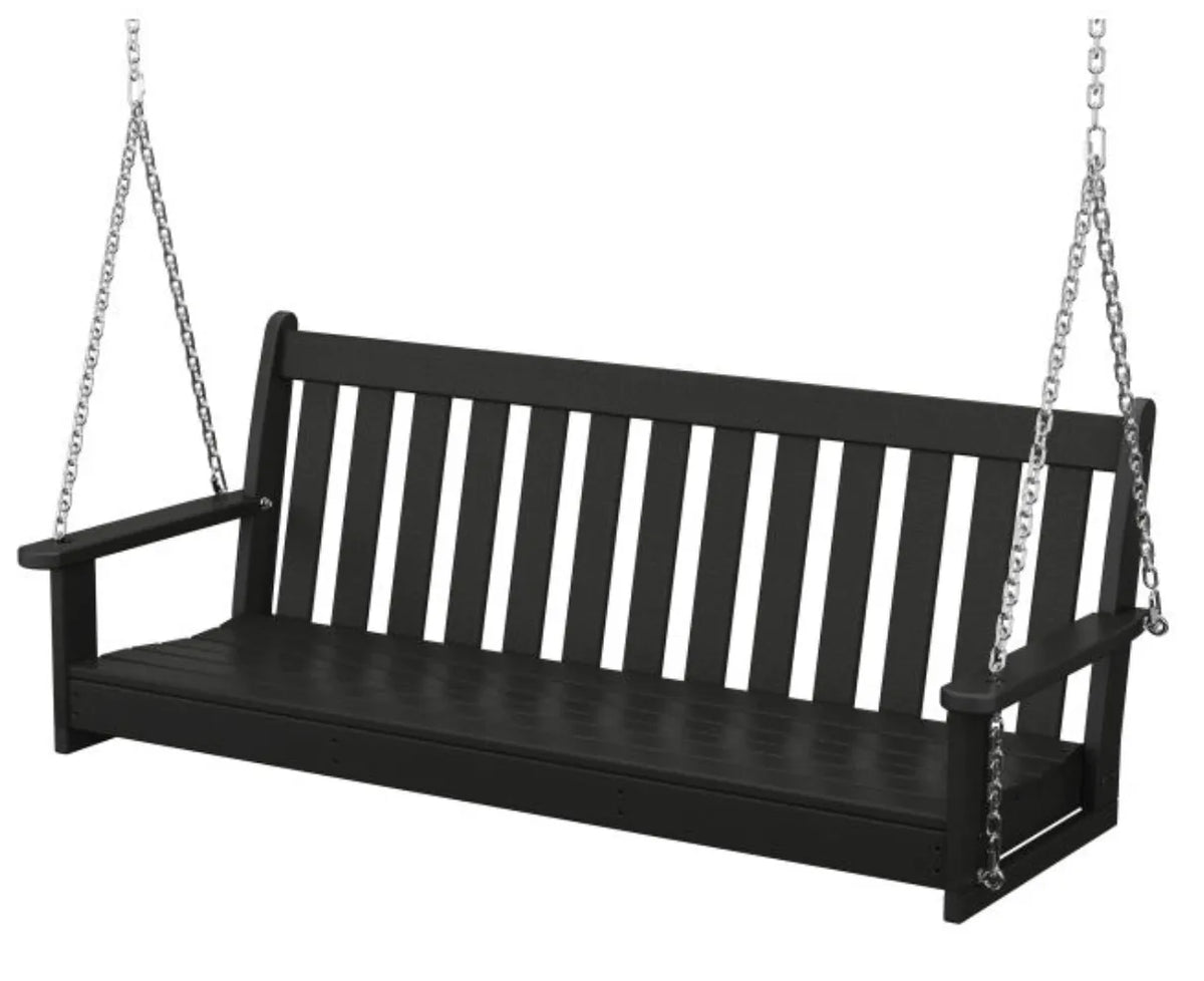 Polywood polywood bench Black POLYWOOD® Vineyard 60&quot; Porch Swing